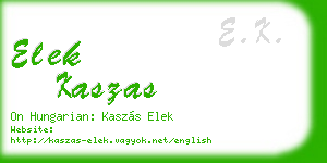 elek kaszas business card